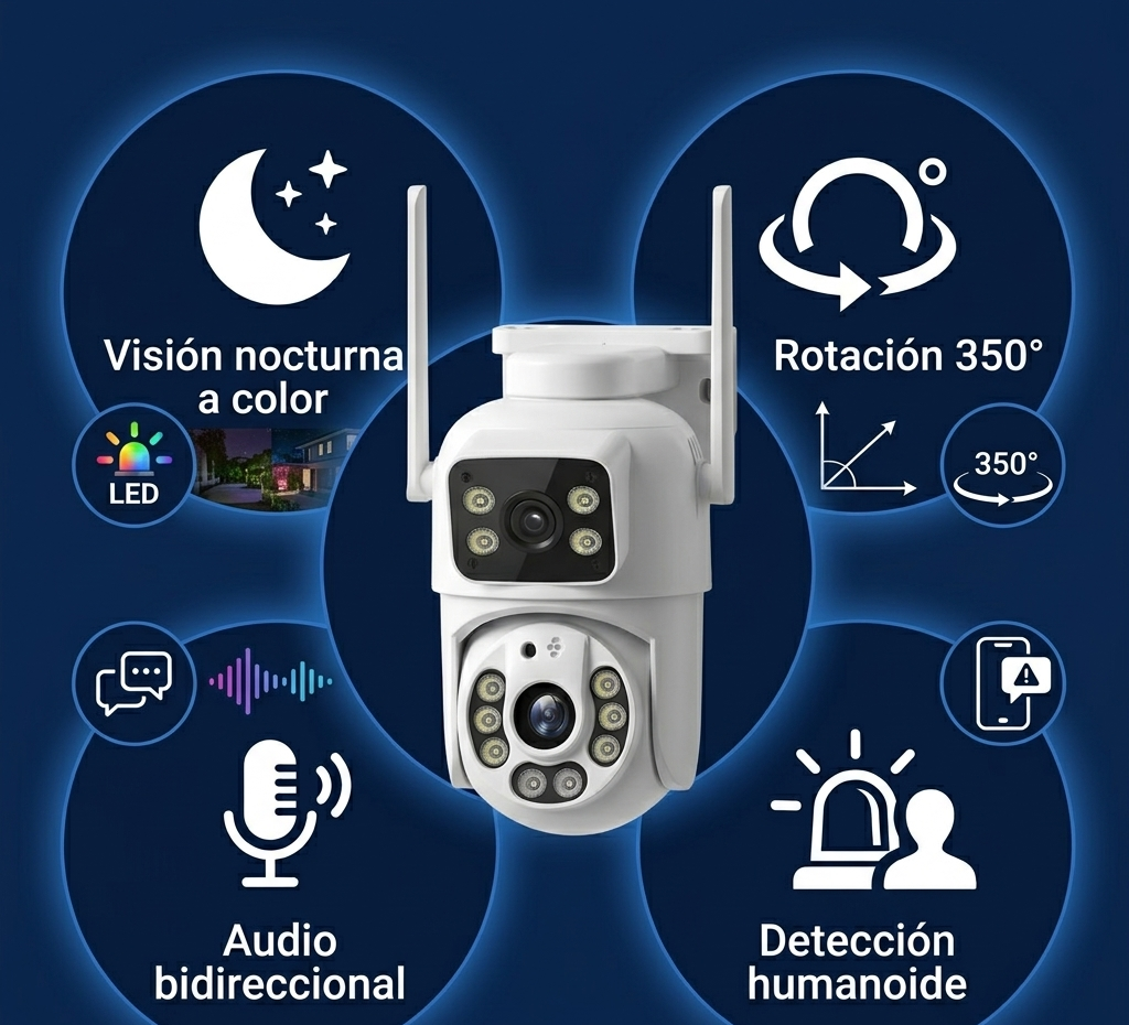 Cámara IP WiFi 360° Doble Lente