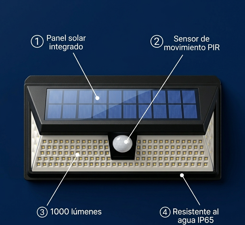 Lámpara Solar LED de Pared